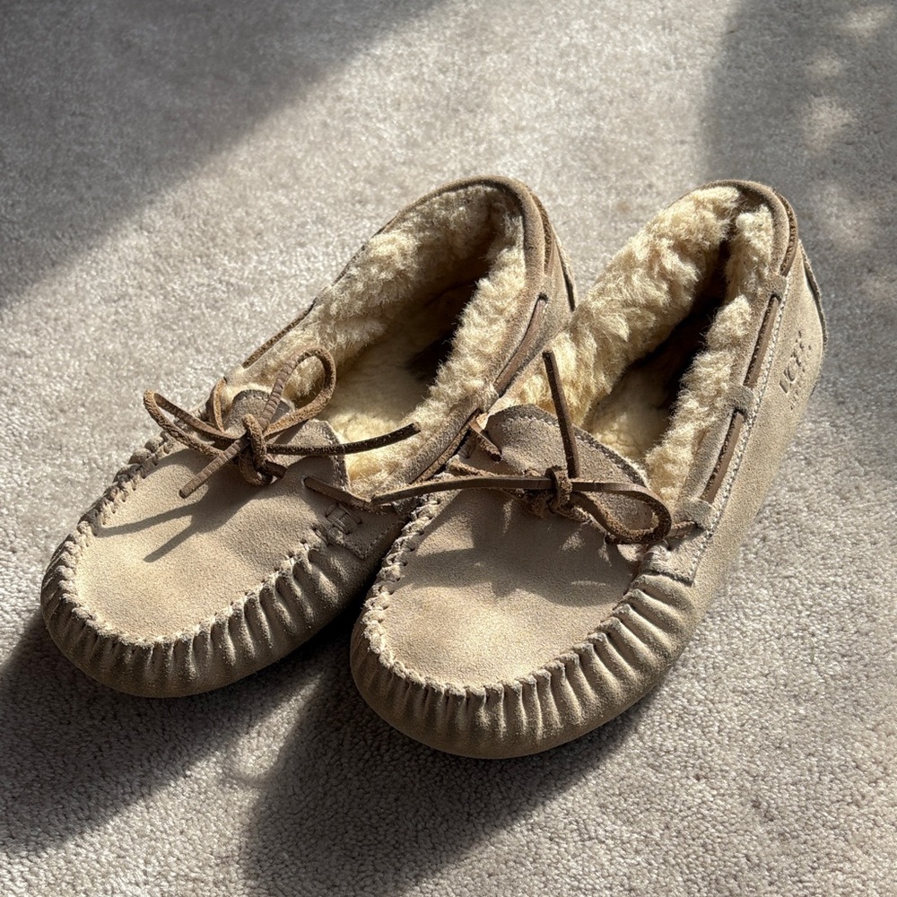 UGG Tan Shearling Moccasins